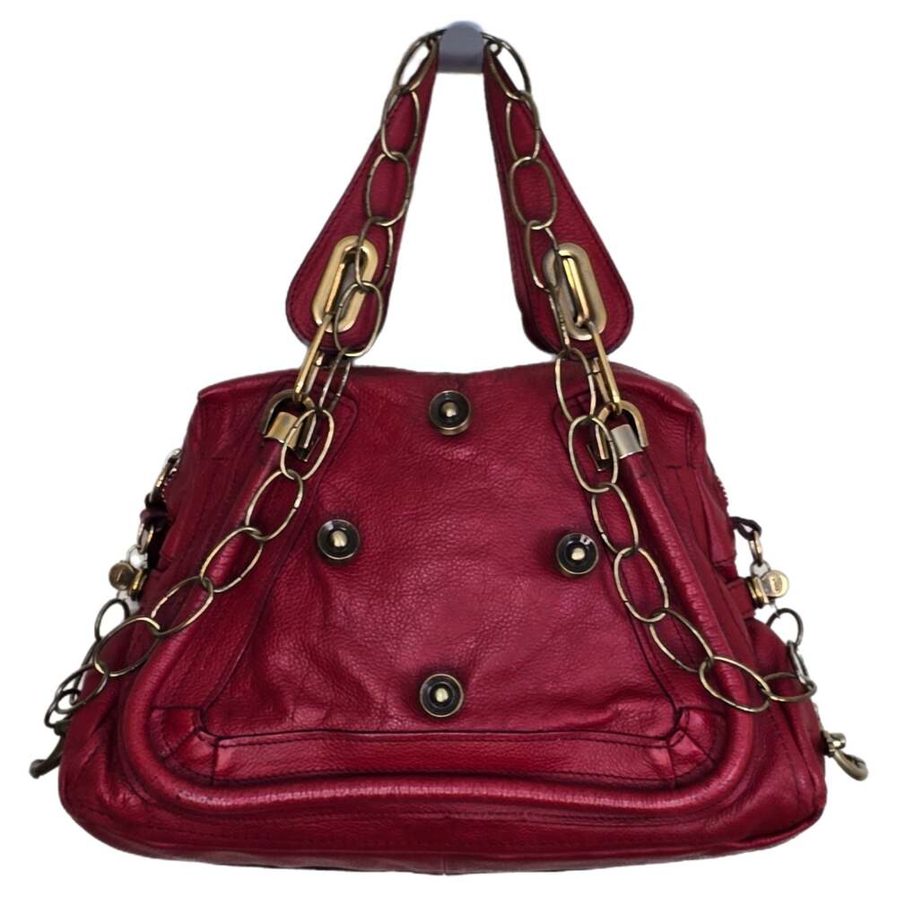 Custom Chloé Paraty Medium Leather Satchel in Red w/ Gold-Tone Hardware